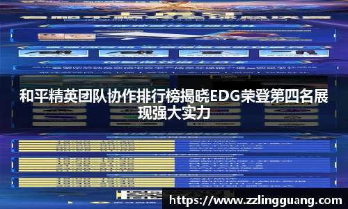 和平精英团队协作排行榜揭晓EDG荣登第四名展现强大实力
